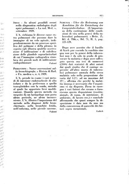 Rivista di patologia e clinica della tubercolosi organo ufficiale della Società italiana fascista di studi scientifici sulla tubercolosi