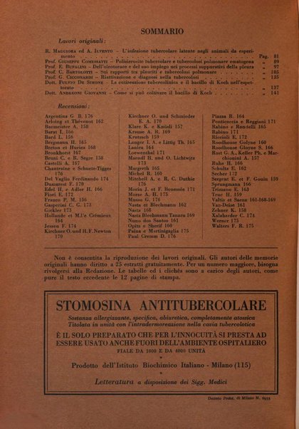 Rivista di patologia e clinica della tubercolosi organo ufficiale della Società italiana fascista di studi scientifici sulla tubercolosi