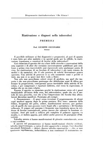 Rivista di patologia e clinica della tubercolosi organo ufficiale della Società italiana fascista di studi scientifici sulla tubercolosi