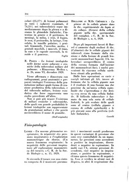 Rivista di patologia e clinica della tubercolosi organo ufficiale della Società italiana fascista di studi scientifici sulla tubercolosi