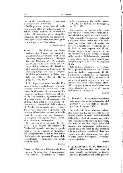 Rivista di patologia e clinica della tubercolosi organo ufficiale della Società italiana fascista di studi scientifici sulla tubercolosi