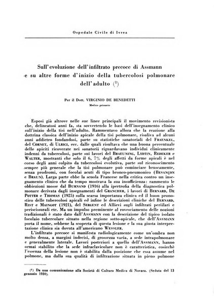 Rivista di patologia e clinica della tubercolosi organo ufficiale della Società italiana fascista di studi scientifici sulla tubercolosi