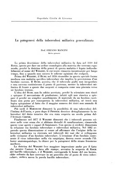 Rivista di patologia e clinica della tubercolosi organo ufficiale della Società italiana fascista di studi scientifici sulla tubercolosi