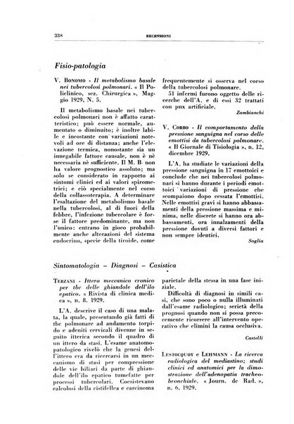 Rivista di patologia e clinica della tubercolosi organo ufficiale della Società italiana fascista di studi scientifici sulla tubercolosi