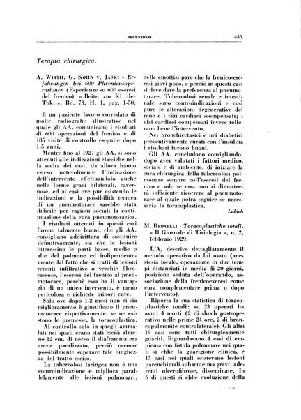 Rivista di patologia e clinica della tubercolosi organo ufficiale della Società italiana fascista di studi scientifici sulla tubercolosi