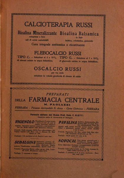 Rivista di patologia e clinica della tubercolosi organo ufficiale della Società italiana fascista di studi scientifici sulla tubercolosi