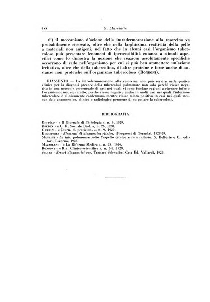 Rivista di patologia e clinica della tubercolosi organo ufficiale della Società italiana fascista di studi scientifici sulla tubercolosi