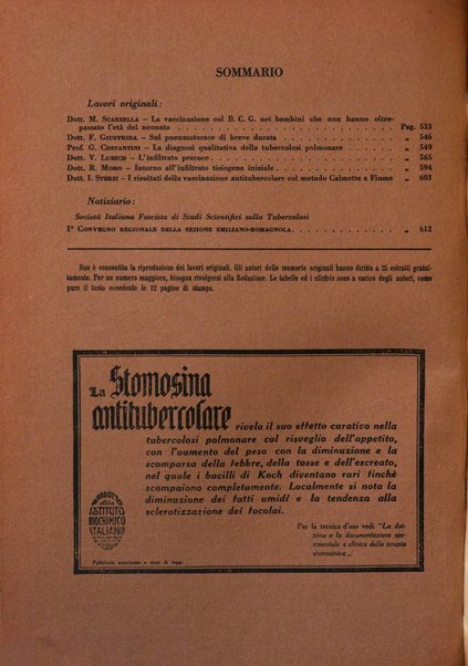 Rivista di patologia e clinica della tubercolosi organo ufficiale della Società italiana fascista di studi scientifici sulla tubercolosi