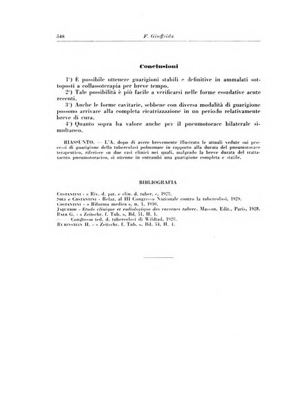 Rivista di patologia e clinica della tubercolosi organo ufficiale della Società italiana fascista di studi scientifici sulla tubercolosi