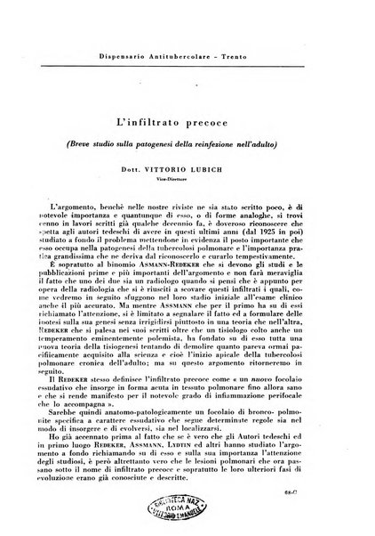 Rivista di patologia e clinica della tubercolosi organo ufficiale della Società italiana fascista di studi scientifici sulla tubercolosi