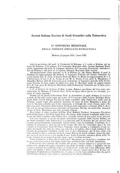 Rivista di patologia e clinica della tubercolosi organo ufficiale della Società italiana fascista di studi scientifici sulla tubercolosi