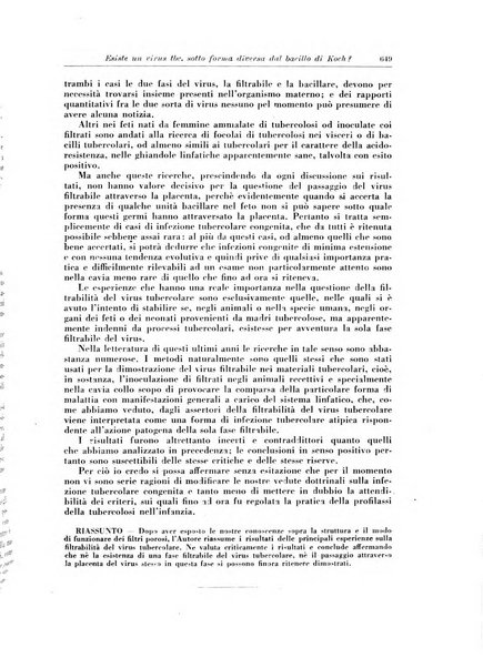 Rivista di patologia e clinica della tubercolosi organo ufficiale della Società italiana fascista di studi scientifici sulla tubercolosi