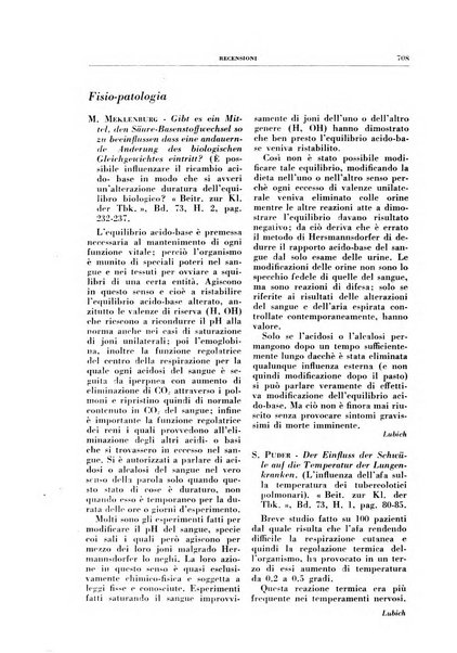 Rivista di patologia e clinica della tubercolosi organo ufficiale della Società italiana fascista di studi scientifici sulla tubercolosi