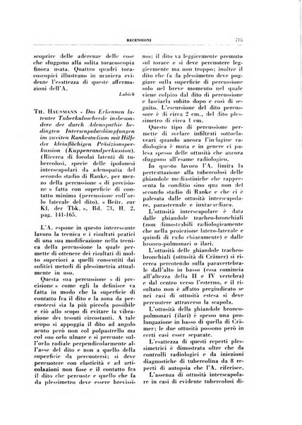 Rivista di patologia e clinica della tubercolosi organo ufficiale della Società italiana fascista di studi scientifici sulla tubercolosi