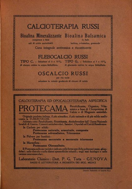 Rivista di patologia e clinica della tubercolosi organo ufficiale della Società italiana fascista di studi scientifici sulla tubercolosi