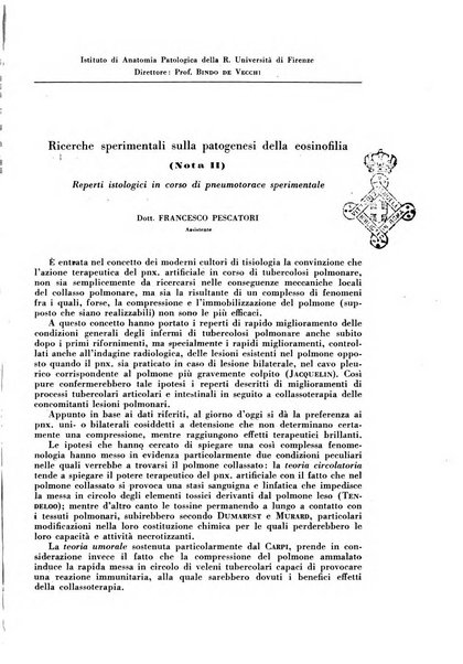 Rivista di patologia e clinica della tubercolosi organo ufficiale della Società italiana fascista di studi scientifici sulla tubercolosi