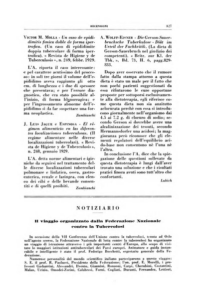 Rivista di patologia e clinica della tubercolosi organo ufficiale della Società italiana fascista di studi scientifici sulla tubercolosi