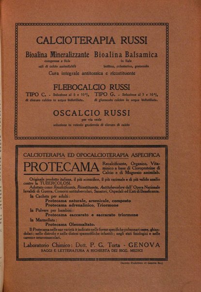 Rivista di patologia e clinica della tubercolosi organo ufficiale della Società italiana fascista di studi scientifici sulla tubercolosi