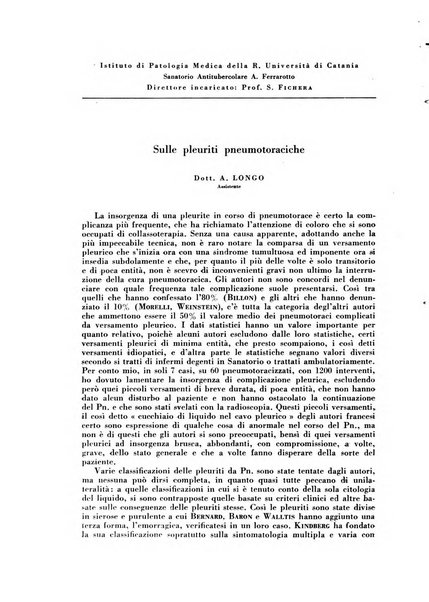 Rivista di patologia e clinica della tubercolosi organo ufficiale della Società italiana fascista di studi scientifici sulla tubercolosi