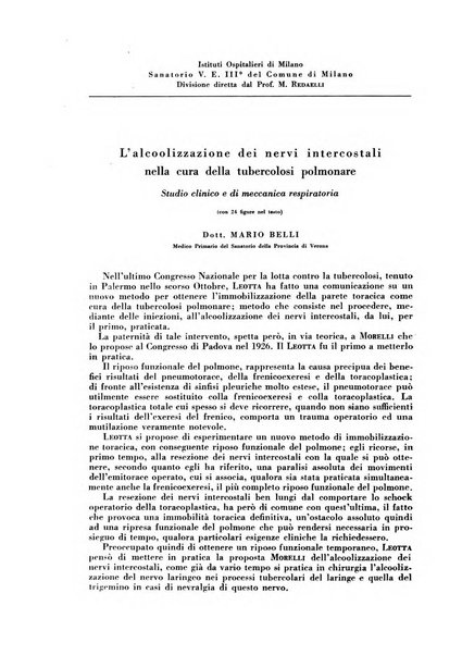 Rivista di patologia e clinica della tubercolosi organo ufficiale della Società italiana fascista di studi scientifici sulla tubercolosi