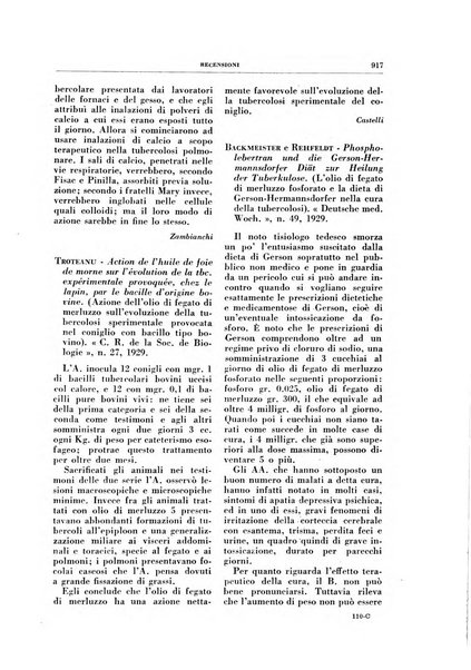 Rivista di patologia e clinica della tubercolosi organo ufficiale della Società italiana fascista di studi scientifici sulla tubercolosi