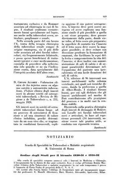 Rivista di patologia e clinica della tubercolosi organo ufficiale della Società italiana fascista di studi scientifici sulla tubercolosi