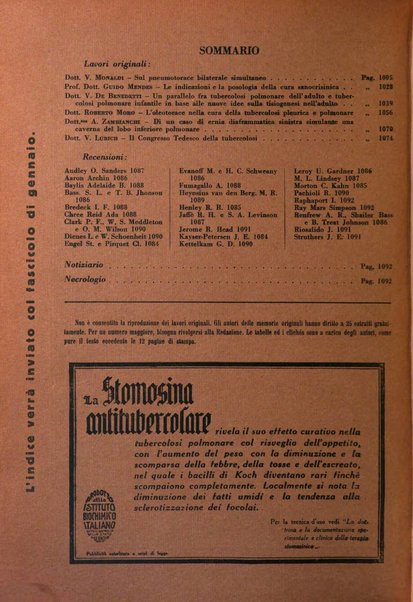 Rivista di patologia e clinica della tubercolosi organo ufficiale della Società italiana fascista di studi scientifici sulla tubercolosi