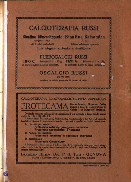 Rivista di patologia e clinica della tubercolosi organo ufficiale della Società italiana fascista di studi scientifici sulla tubercolosi