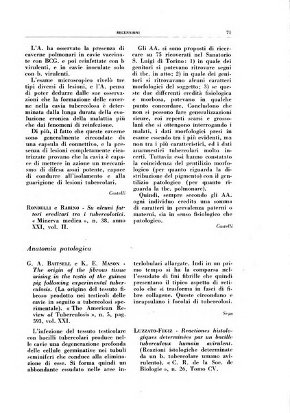 Rivista di patologia e clinica della tubercolosi organo ufficiale della Società italiana fascista di studi scientifici sulla tubercolosi