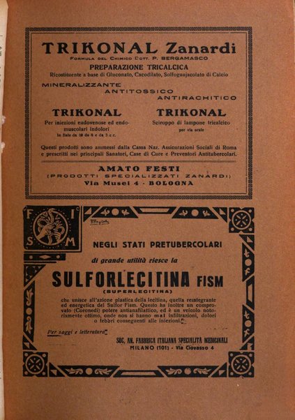 Rivista di patologia e clinica della tubercolosi organo ufficiale della Società italiana fascista di studi scientifici sulla tubercolosi