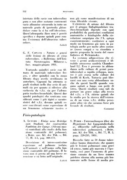 Rivista di patologia e clinica della tubercolosi organo ufficiale della Società italiana fascista di studi scientifici sulla tubercolosi