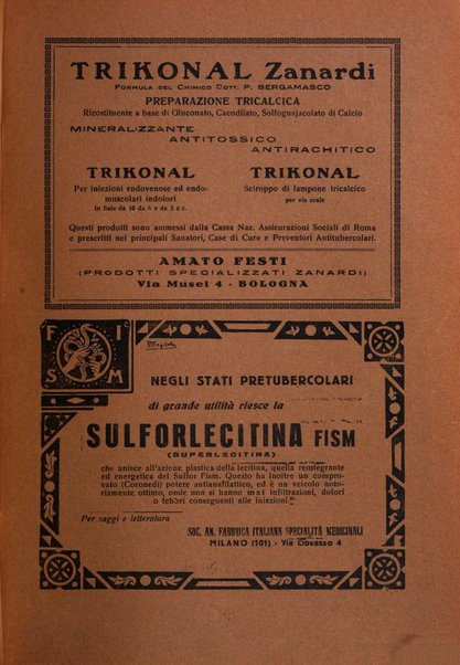 Rivista di patologia e clinica della tubercolosi organo ufficiale della Società italiana fascista di studi scientifici sulla tubercolosi