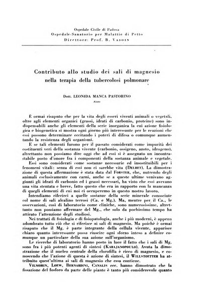 Rivista di patologia e clinica della tubercolosi organo ufficiale della Società italiana fascista di studi scientifici sulla tubercolosi