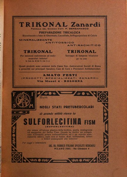 Rivista di patologia e clinica della tubercolosi organo ufficiale della Società italiana fascista di studi scientifici sulla tubercolosi