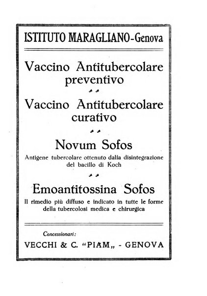 Rivista di patologia e clinica della tubercolosi organo ufficiale della Società italiana fascista di studi scientifici sulla tubercolosi