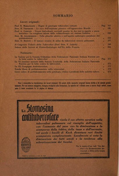 Rivista di patologia e clinica della tubercolosi organo ufficiale della Società italiana fascista di studi scientifici sulla tubercolosi