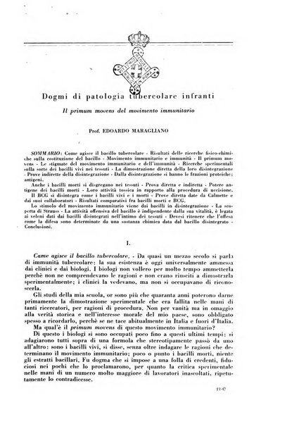 Rivista di patologia e clinica della tubercolosi organo ufficiale della Società italiana fascista di studi scientifici sulla tubercolosi