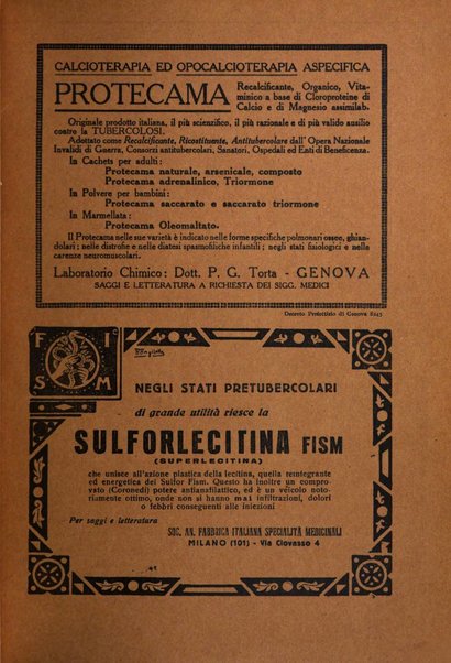 Rivista di patologia e clinica della tubercolosi organo ufficiale della Società italiana fascista di studi scientifici sulla tubercolosi