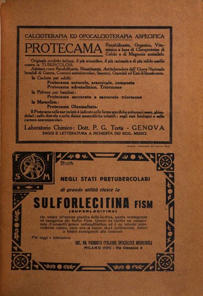 Rivista di patologia e clinica della tubercolosi organo ufficiale della Società italiana fascista di studi scientifici sulla tubercolosi