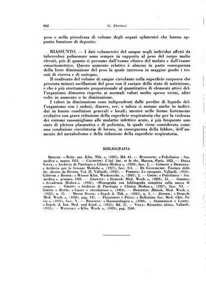 Rivista di patologia e clinica della tubercolosi organo ufficiale della Società italiana fascista di studi scientifici sulla tubercolosi