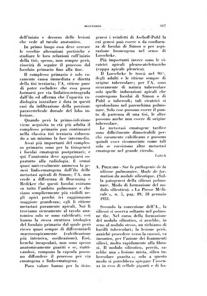 Rivista di patologia e clinica della tubercolosi organo ufficiale della Società italiana fascista di studi scientifici sulla tubercolosi