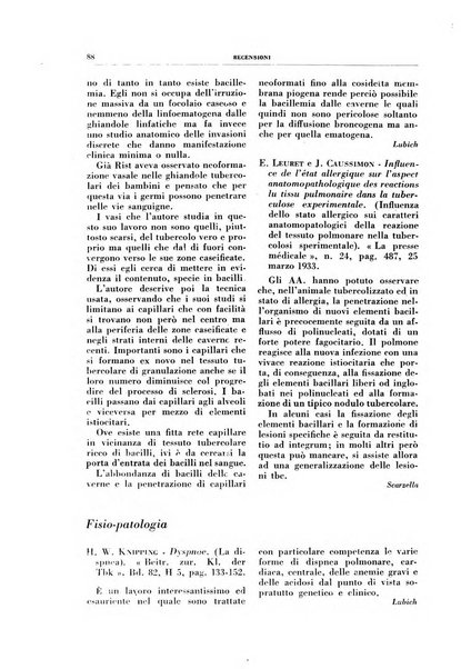 Rivista di patologia e clinica della tubercolosi organo ufficiale della Società italiana fascista di studi scientifici sulla tubercolosi