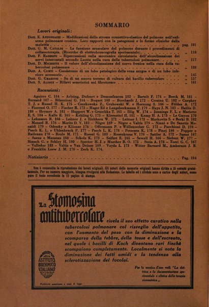 Rivista di patologia e clinica della tubercolosi organo ufficiale della Società italiana fascista di studi scientifici sulla tubercolosi