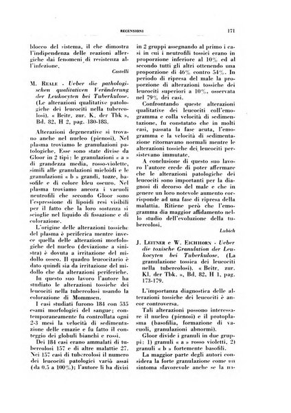 Rivista di patologia e clinica della tubercolosi organo ufficiale della Società italiana fascista di studi scientifici sulla tubercolosi