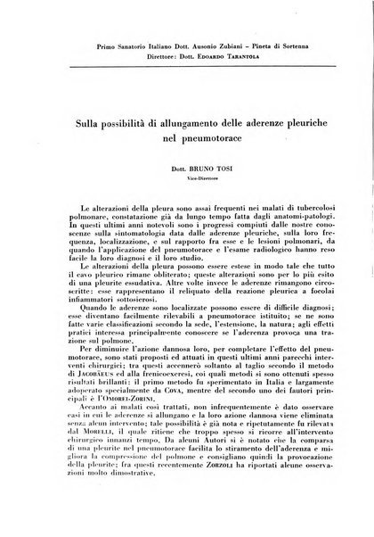 Rivista di patologia e clinica della tubercolosi organo ufficiale della Società italiana fascista di studi scientifici sulla tubercolosi