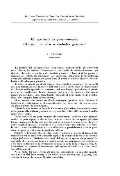 Rivista di patologia e clinica della tubercolosi organo ufficiale della Società italiana fascista di studi scientifici sulla tubercolosi