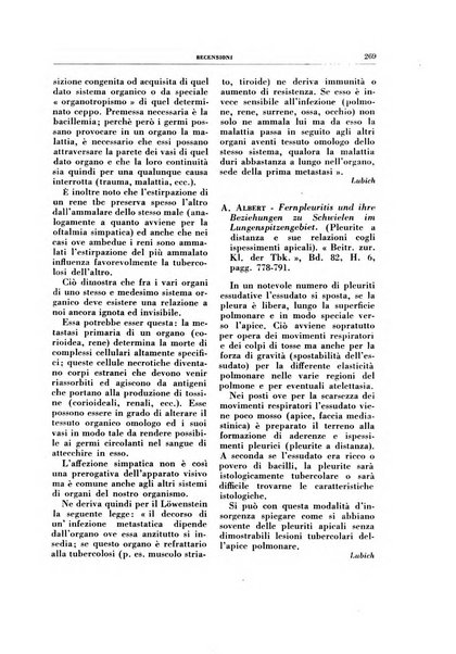 Rivista di patologia e clinica della tubercolosi organo ufficiale della Società italiana fascista di studi scientifici sulla tubercolosi