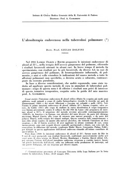 Rivista di patologia e clinica della tubercolosi organo ufficiale della Società italiana fascista di studi scientifici sulla tubercolosi