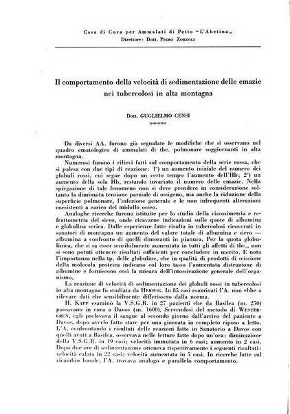 Rivista di patologia e clinica della tubercolosi organo ufficiale della Società italiana fascista di studi scientifici sulla tubercolosi