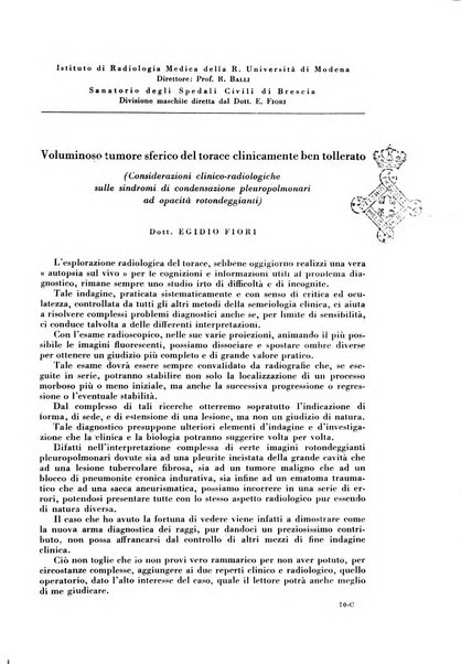 Rivista di patologia e clinica della tubercolosi organo ufficiale della Società italiana fascista di studi scientifici sulla tubercolosi